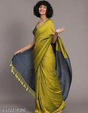 Solid Dola Silk saree in Cottonsilk fabric, free size from India