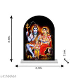 Indian-made Shiv Parivar acrylic statue for car dashboard or home decor, ideal spiritual gift item