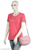 Pink sling bag for women with strap