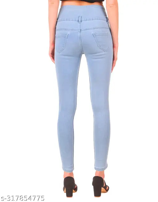 Light blue denim women's slim fit jeans