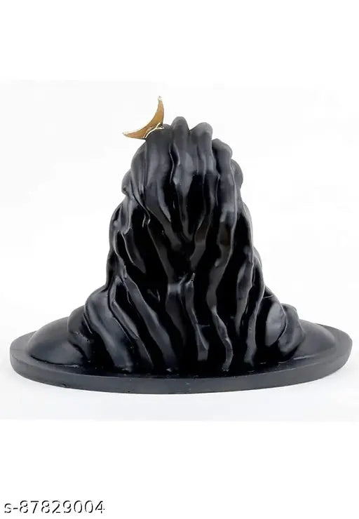 Black resin figurine of Adiyogi Shiva in triple Tilak meditation pose