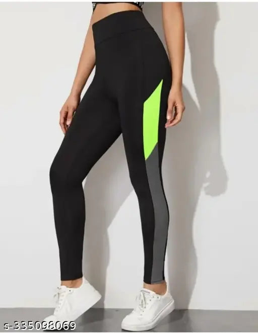 Stretchable striped sports jeggings for women, high-quality fabric, breathable and moisture-wicking, adjustable drawstring waistband, free size 28-34 inch, perfect for yoga or gym workouts, made in India