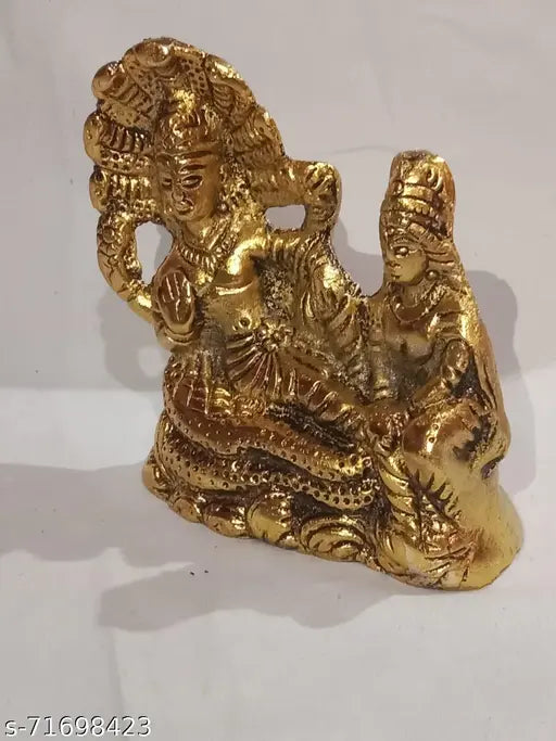 krishnagallery1 BRASS Laxmi Vishnu Statue Entique Finish Vishnu Laxmi Murti , Laxmi Mata Murti , Vishnu ji Statue pack of 2 Decorative Showpiece