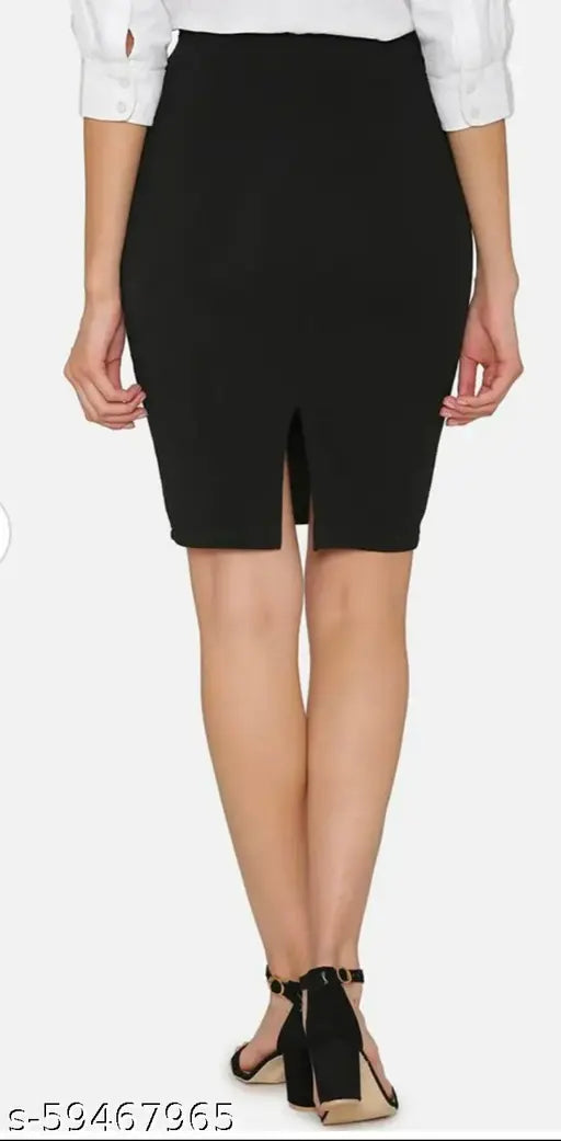 Black women's western style skirt with a slit