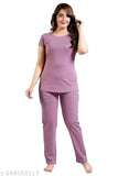 Women's cotton printed T-shirt & nightsuit set, soft hosiery sleepwear for ladies, Indian origin