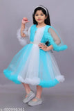 Net fabric, knee-length party dress for girls, embroidered design, JG LIMA FASHION
