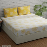 Glace cotton, superfine floral bedsheet, elastic fitted double queen by Decent Home. Two pillow covers included for summer use