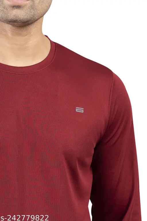 Men's regular fit, full sleeve polyester T-shirt in multiple sizes (S-XL), ideal for sports, gym, and casual use. Breathable, moisture-wicking, ultra-soft, flexible, quick dry, wrinkle-free