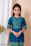 Kids girls printed Rayon Nayra set, embroidered sharara with dupatta, 2-3 years size from India