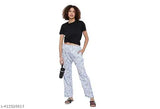 Girls' track pants, lower fit, cotton print, multicolor nightwear set of 4