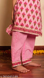 Understated rayon print kurtadupatta set with floral, geometric, or abstract designs. Girls' suitset featuring straight trousers and calf-length top. Available in sizes: 3-4 Years, 5-6 Years, 7-8 Years, 9-10 Years. Origin: India