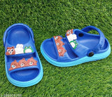 Blue kids' clogs with bear stickers