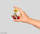 Red resin Ganesh Idol - Cute small Ganesha figure for car dashboard or home decor