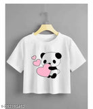 Cotton blend women's crop top with printed net pattern, perfect for casual summer outfits