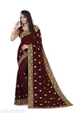 Heavy embroidery diamondstone saree