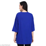 Oversized loose cotton t-shirt in cozy cotton blend, perfect for casual or activewear. Ideal for a range of sizes from S (40in bust, 26in length) to XL (46in bust, 27in length), made in India