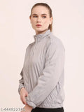 Solid polyester long-sleeved women's jacket, vibrant and stylish, featuring Piyaji piping. Made in India