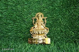 Golden plated Goddess Laxmi statue, 11CM high, intricately detailed metal idol for temple and home decor