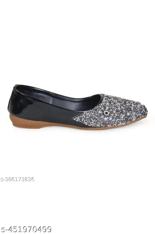 Embellished suedesynthetic Bally and juttis for women, Indian handcrafted footwear for sizes IND-4 to IND-9