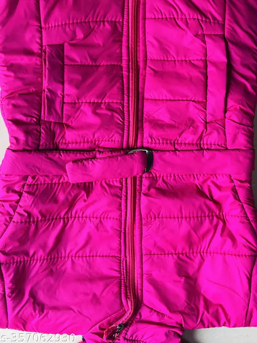 Baby pink chiffon girls jacket with self-design net pattern and belt, long sleeves, size 9-12 months, from India