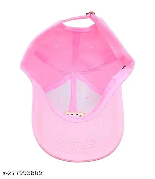 Pink cotton cap, women's trendy classic style