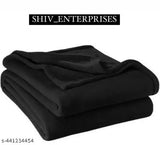 Black polyester donation blanket by Shiventerprises, suitable for heavy winter or as donations, solid design, size: 60 x 90 inches