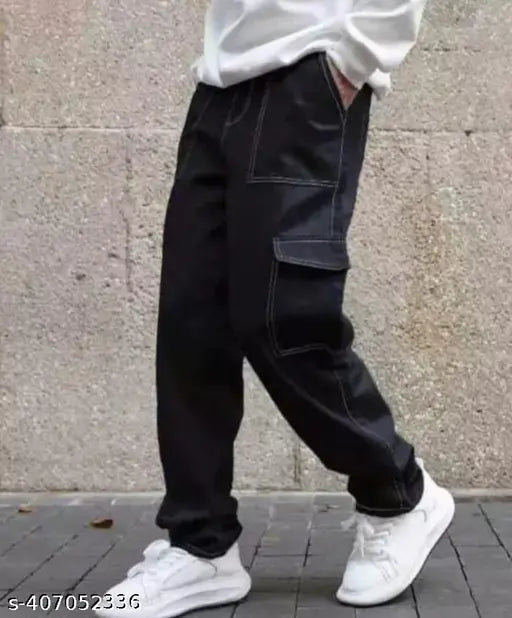 Black cotton blend fashion jeans by Flaying Men, size 30 (waist 30in, length 41in, hip 34in), solid design