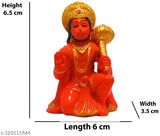 Handcrafted Sindoori Hanuman statue, intricate details, resin material, 6cm length, home decor or gifting