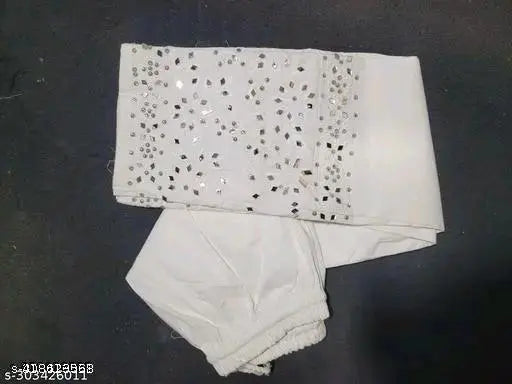 Black and white Chikankari pant with mirror detailing for women