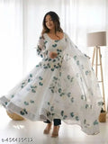 Georgette printed fancy partywear dress for women, long sleeves and multiple sizes available