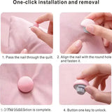 P Plus Fire Linen Fabric Duvet Clip 4pcs NonSlip Quilt Fixator Duvet Cover Clips Mushroom Round Fixing Clips