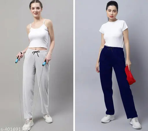 Dark blue cotton pants with pockets, long, crew cut
