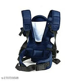 Blue ergonomic baby carrier with kangaroo design and carrying basket, adjustable sling for front & back use, made from premium breathable fabric
