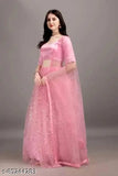 Silk & net embroidered Lehenga-choli with lace Dupatta, Indian Pari work, free size, 44in waist, 44in length, 2m dupatta length