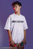 White oversized UNIPEST T-shirt, 100% cotton, front & back graphic prints, India