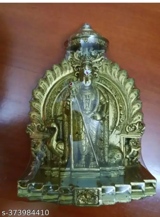 Poly resin Murugan statue, big size (13.5 cm H x 10 cm L x 4 cm B), South Indian god idol, country of origin: India