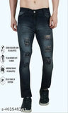 Comfortable slim fit men's blue denim jeans with rough texture, 32 waist 34 inseam