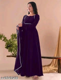 Wine lace Georgette kurta with dupatta, three-quarter sleeves, India origin