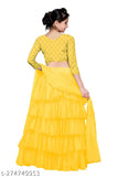 Sagittarius satin-net ruffle embroidered lehenga choli for kids, semi-stitched blouse with net dupatta in various sizes from 2-16 years