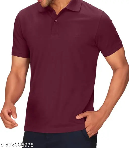 Solid cotton kite polo T-shirt, short sleeves, men's sizes M-XXXL, Made in India