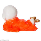 Laughing Buddha statue, 6"x4.5"x3.5", handcrafted poly resin from India for home decor