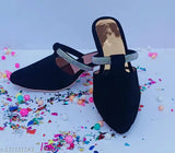 Velvet banttu design sandals with diamond block heels, luxurious women's footwear on display