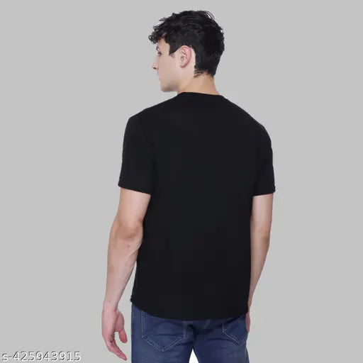 Trendy cotton blend men's half sleeves solid t-shirt, modern fashion for various sizes