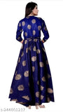 Blue Rayon Anarkali Printed Kurti for Women and Girls, stylish party wear