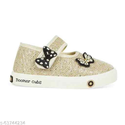Embellished mesh belly for baby girl, sparkle design, rubber sole, velcro fastening - Babyhug India