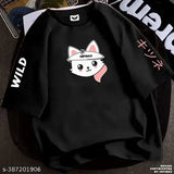 Black foxi oversized t-shirt for women