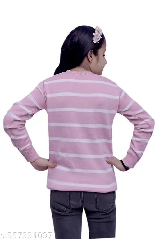 Kids winter wear striped woolen sweater cardigan, long sleeve, daffodil wool dress clothes. Quality assured, machine washable, authentic Selcan brand product. Lightweight and soft for comfortable fit. Indian origin