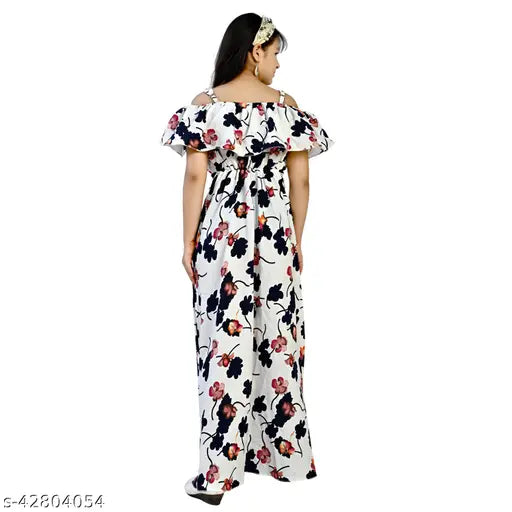Multicolored girls dress pack, 91-89 year-old style, casual or partywear, long length with printed design