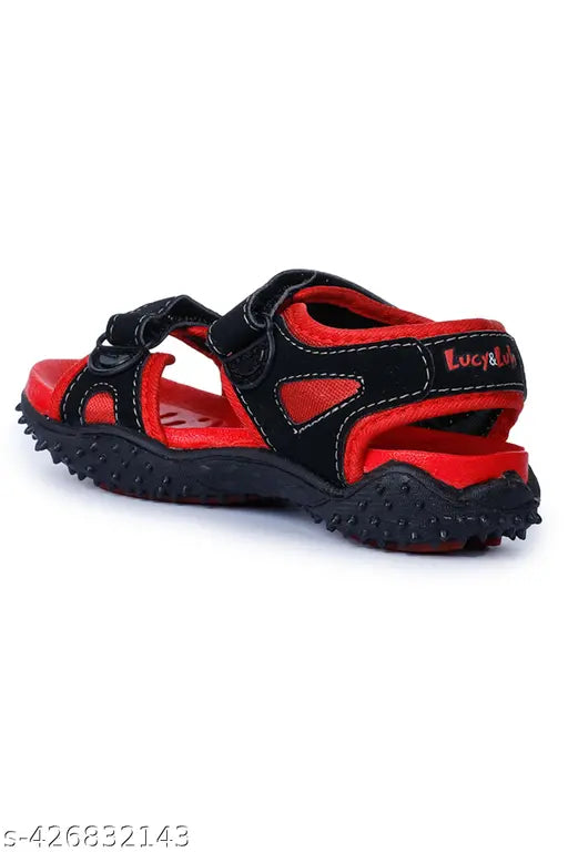 Red and black kids' sandals by Liberty