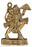 Metal Ganesh Statue with Flute, golden color, 65 inches tall - MyTrendy Crafts Hanuman Idol for home decor gift item